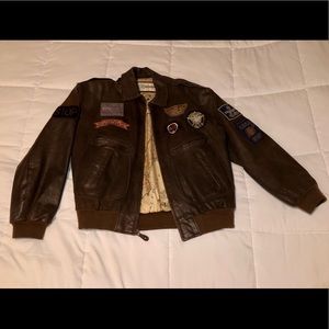 Vintage Leather Bomber Jacket